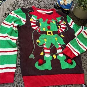 Ugly Christmas Sweater Elf Sweater. Urban Heritage Happy Holidays Size L